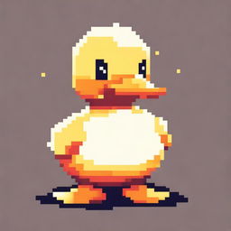 Generate an image of a cute duck that is 10 pixels high in a pixellated art style.