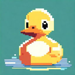 Generate an image of a cute duck that is 10 pixels high in a pixellated art style.