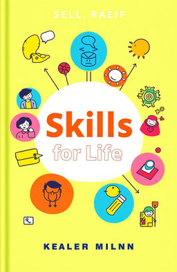 A visually appealing book cover for a self-help book titled 'Skills for Life'