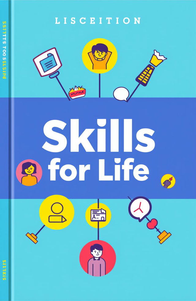 A visually appealing book cover for a self-help book titled 'Skills for Life'