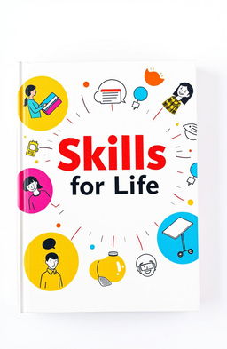 A visually appealing book cover for a self-help book titled 'Skills for Life'