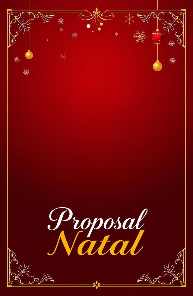 A Christmas proposal cover design featuring a striking gradient of deep red transitioning into black