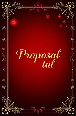 A Christmas proposal cover design featuring a striking gradient of deep red transitioning into black