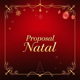 A beautifully designed Christmas proposal cover incorporating a rich gradient of red fading into black