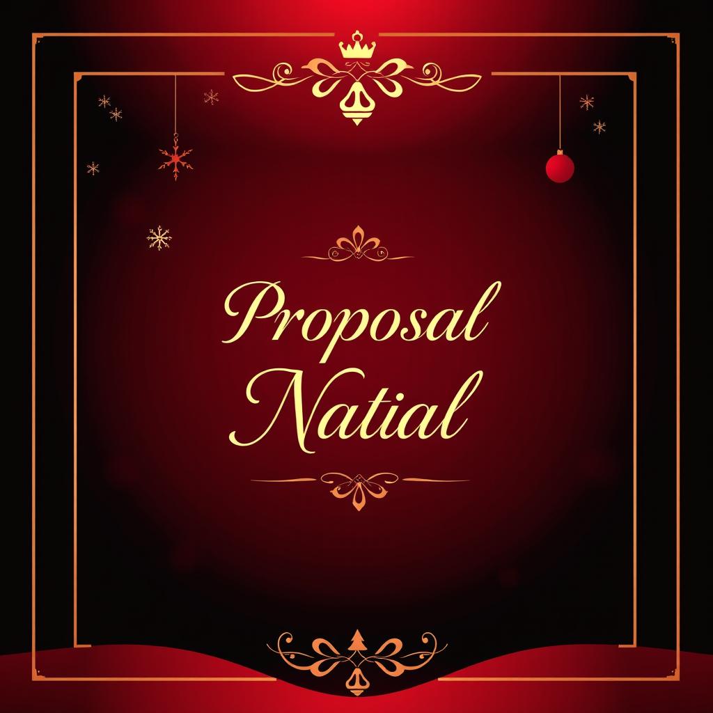 A beautifully designed Christmas proposal cover incorporating a rich gradient of red fading into black