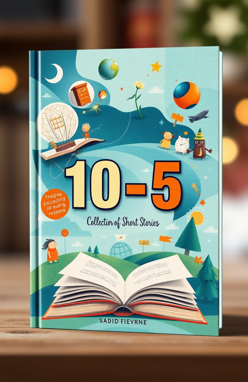 A captivating book cover design for a collection of short stories titled '10-5'