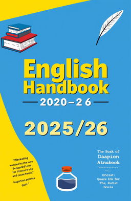 A visually appealing cover page for an English Handbook for the session 2025-26