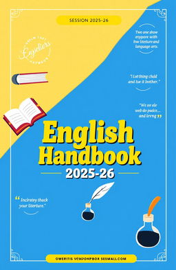 A visually appealing cover page for an English Handbook for the session 2025-26