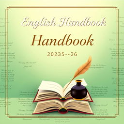 A beautifully designed cover page for an English Handbook for the session 2025-26