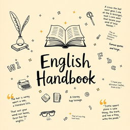A hand-drawn cover page for an English Handbook