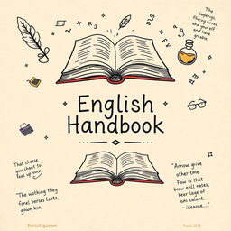 A hand-drawn cover page for an English Handbook