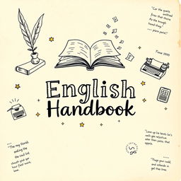 A hand-drawn cover page for an English Handbook