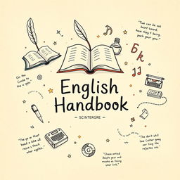 A hand-drawn cover page for an English Handbook