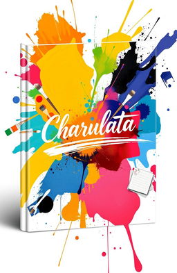 A captivating book cover titled 'Charulata' that symbolizes the themes of art and creation