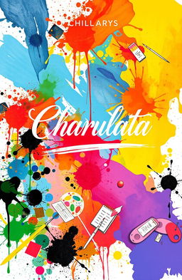 A captivating book cover titled 'Charulata' that symbolizes the themes of art and creation
