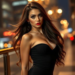 A stunningly beautiful and sexy woman, showcasing a confident and alluring pose
