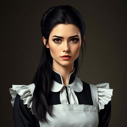 A character portrait of a 30-year-old confident woman of average height who stands tall, radiating authority
