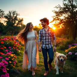 A romantic scene depicting a perfect relationship, showcasing a couple deeply in love, sharing joyful moments together