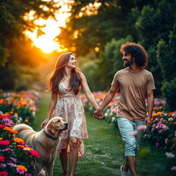 A romantic scene depicting a perfect relationship, showcasing a couple deeply in love, sharing joyful moments together