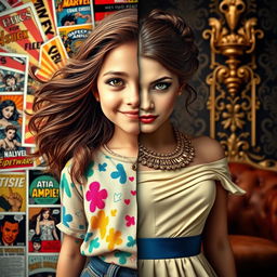 A captivating book cover featuring a girl split down the middle