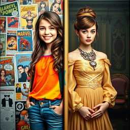 A striking book cover featuring a girl split down the middle