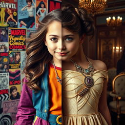 A stunning book cover showcasing a girl split down the middle