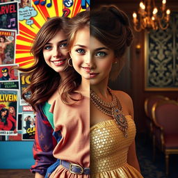 A stunning book cover showcasing a girl split down the middle