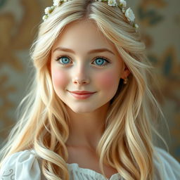 A portrait of a gentle and kind princess embodying nobility and warmth