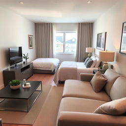An inviting apartment interior showcasing a private room