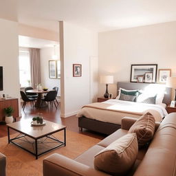 An inviting apartment interior showcasing a private room