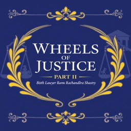 A front facing cover page design for 'Wheels of Justice, Part II: Tales of Lawyer Ramachandra Shastry'