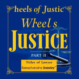 A front facing cover page design for 'Wheels of Justice, Part II: Tales of Lawyer Ramachandra Shastry'
