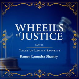 A front facing cover page design for 'Wheels of Justice, Part II: Tales of Lawyer Ramachandra Shastry'