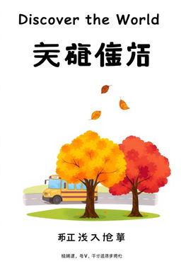 A charming illustration for a children's book titled 'Discover the World: The Four Seasons