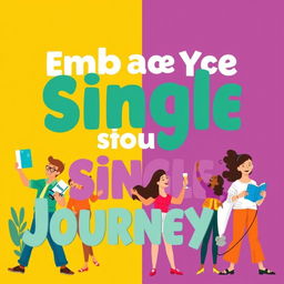 A vibrant and empowering poster design celebrating the strength and independence of staying single