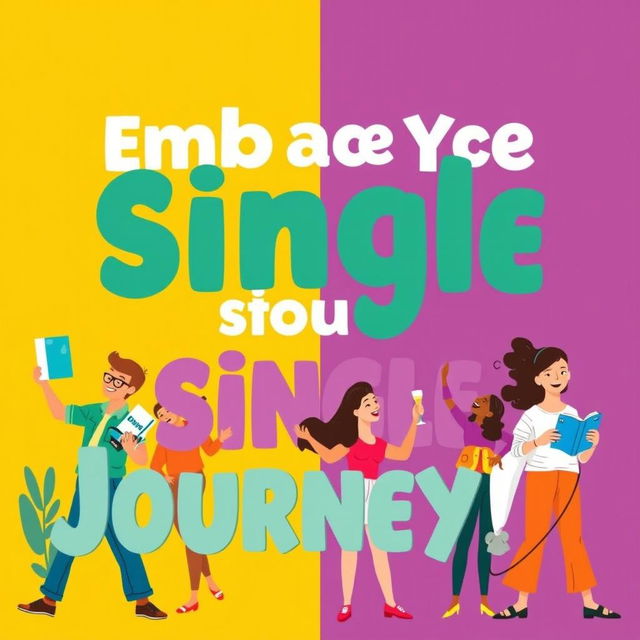 A vibrant and empowering poster design celebrating the strength and independence of staying single