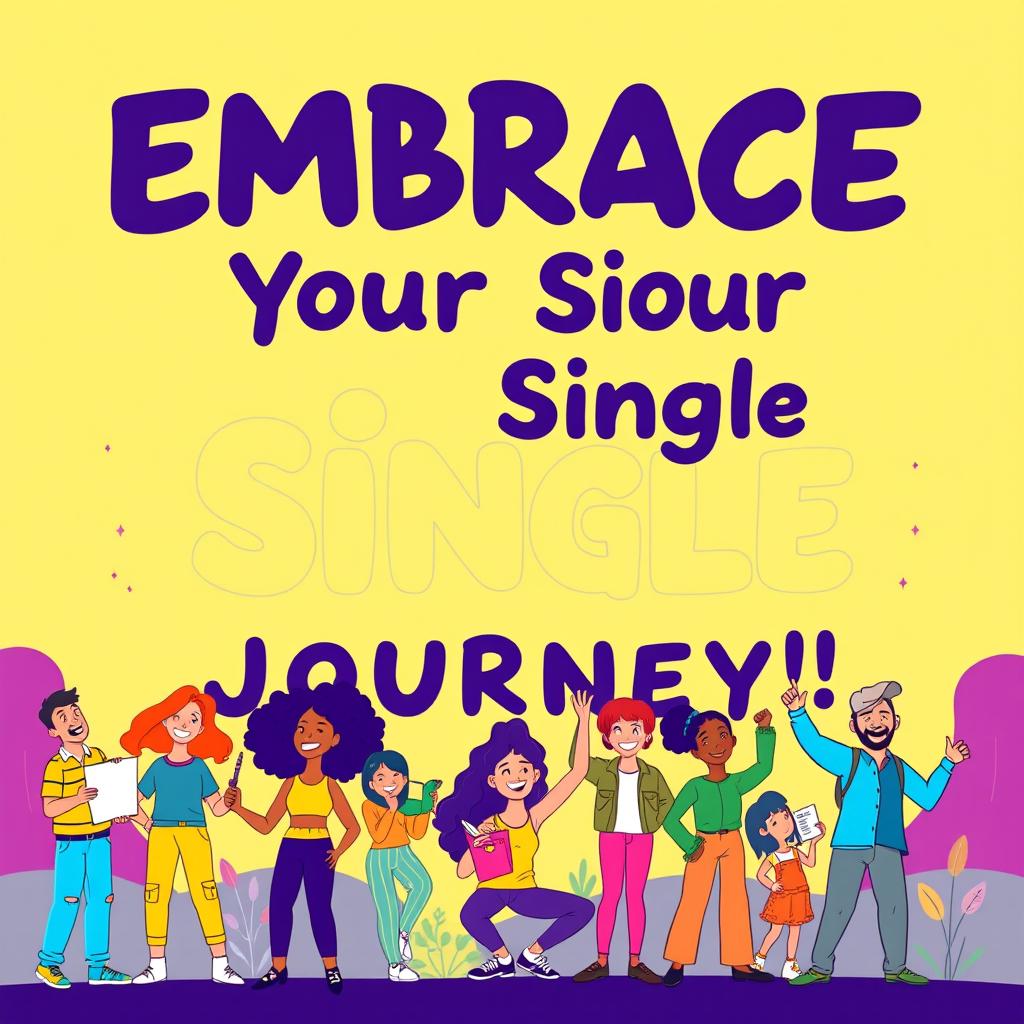 A vibrant and empowering poster design celebrating the strength and independence of staying single