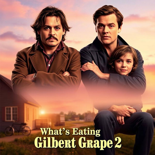 A stunning sequel movie poster for 'What’s Eating Gilbert Grape 2', creatively inspired by the original film poster