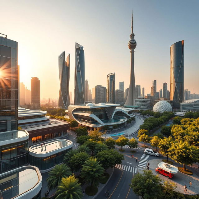 A captivating view of Tehran as an advanced and modern city, featuring sleek and contemporary buildings alongside the iconic Milad Tower