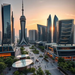 A captivating view of Tehran as an advanced and modern city, featuring sleek and contemporary buildings alongside the iconic Milad Tower