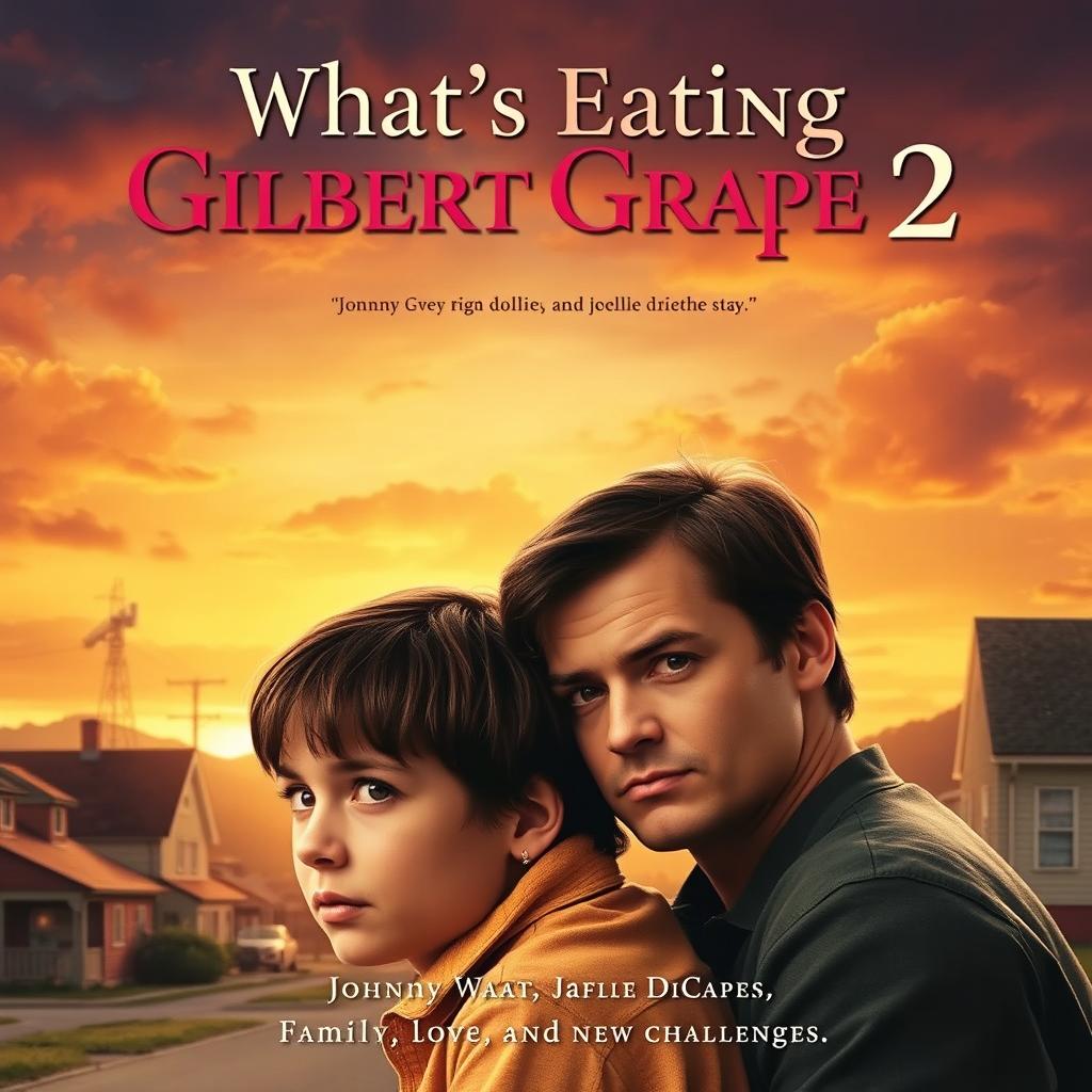 A movie poster for the sequel 'What’s Eating Gilbert Grape 2' featuring a realistic style, reminiscent of the original film's poster