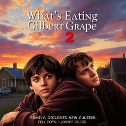 A movie poster for the sequel 'What’s Eating Gilbert Grape 2' featuring a realistic style, reminiscent of the original film's poster