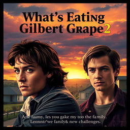 A movie poster for the sequel 'What’s Eating Gilbert Grape 2' featuring a realistic style, reminiscent of the original film's poster