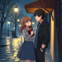 A scene inspired by the book 'The Unwritten Night', illustrating a romantic yet bittersweet atmosphere