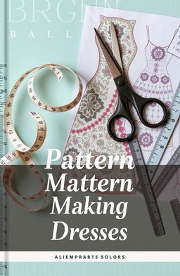 A book cover design focused on pattern making for dresses