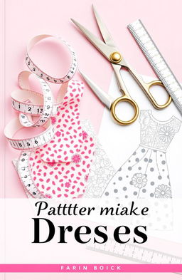 A book cover design focused on pattern making for dresses
