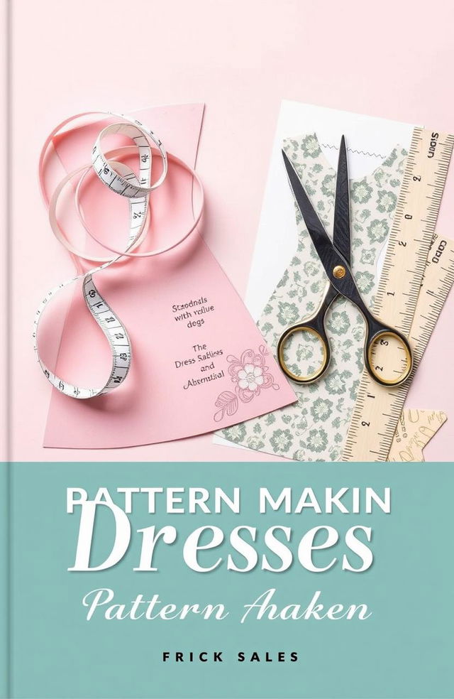 A book cover design focused on pattern making for dresses