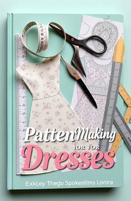 A book cover design focused on pattern making for dresses