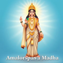 A devotional illustration of Amalorpava Matha, showcasing her in a serene and graceful pose