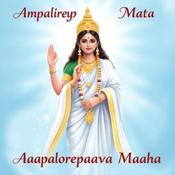 A devotional illustration of Amalorpava Matha, showcasing her in a serene and graceful pose